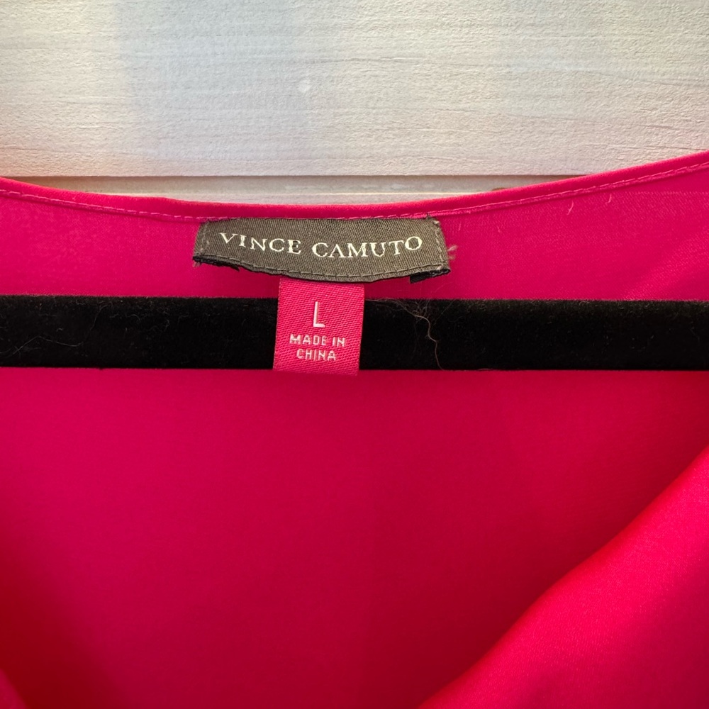 Vince Camuto Fuchsia Drape Neck Blouse - Picture 2 of 5